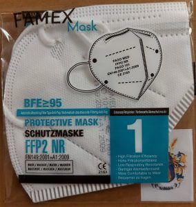 FFP2 Maske einzeln verpackt deutsche Beschriftung