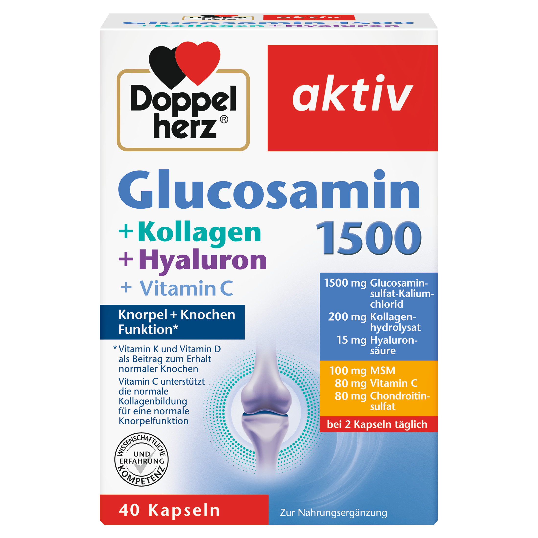 Doppelherz Glucosamin 1500 – 40 Kapseln EAN 4009932134360